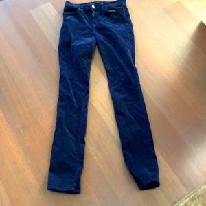 J Brand 27 navy cords low rise pencil leg